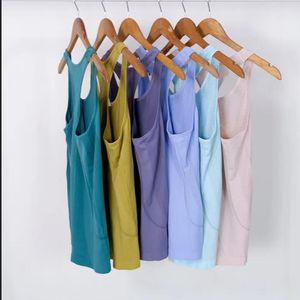 2023 Buttery Soft Yoga Top for Women Loose Fit Workout Tank Gym Wear Sleeveless Back Hollow Out Sportswear Running Sport Shirts