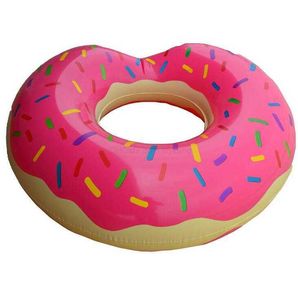 Hot Summer Water Toys 36 Inch Gigantic Donut Nuoto Galleggiante Anello di nuoto gonfiabile 2 colori Migliori regali per bambini Ciambella alla fragola galleggianti