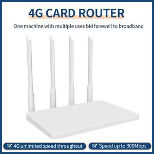 ルーターWiflyer 4G LTE WIFIルーターCAT4 300Mbps 1200M Wireless Unlocked SIMカード付き4つの外部アンテナWAN LAN RJ45 for Home EU