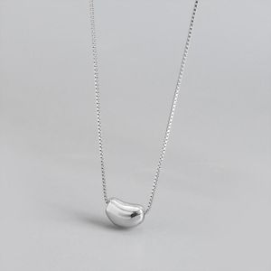 Ожерелье Серебряное серебро персонализированное усадка Золотая фасоль Цепочка воротнички 18K Элегантные женские ювелирные украшения