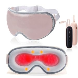 アイマッサージャー電気加熱眼マスクスリーピングマスクワイヤレス充電式振動眼マッサージャーは、眼のひずみ暗い円ドライアイ230602を緩めます