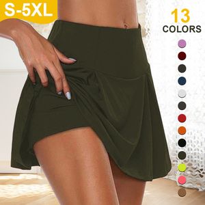 Skirts 1 Pieces High Waist Women's Yoga Shorts Quick Drying Sports Tennis Dance Fitness Running Cycling Fitness Gym Short Skirt 230603