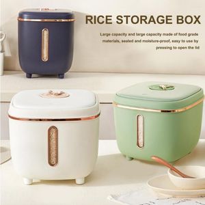 Storage Bottles 10 KG Large Capacity Rice Bucket Durable Moisture-Proof Press To Open And Grain Container Household Supplies