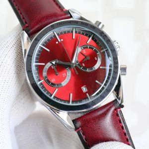 Sport Luxury mens watches chronograph designer man wristwatches Top brand Leather strap Classic watch for men's Christmas Birthday Father's