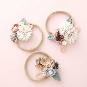 2PCS Haar Zubehör Schöne Baby Stirnband Gefälschte Blume Bands Für Kinder Künstliche Blumen Elastische Kopfbedeckung