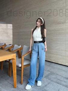 Women's Jeans designer Fashion Station 23 New Trendy High Waist Draping Heavenly Silk Wide Leg Children's Summer Thin Style T9H1