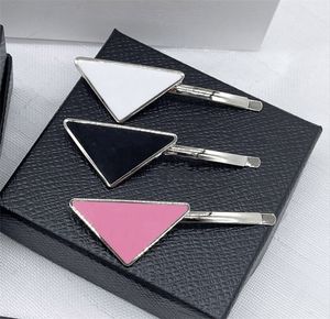 Hot Metal Triangle Hair Clip with Stamp Women Girl Triangle Letter Barrettes Fashion Hair Accessories High Quality JL3359