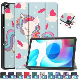 Caixa de comprimido de caixa para o Realme Pad 10,4 polegadas 2021 Cute Unicorn Cat Flower Painted Choque Hard PC Voltar para o Realme Pad mini capa de caixa