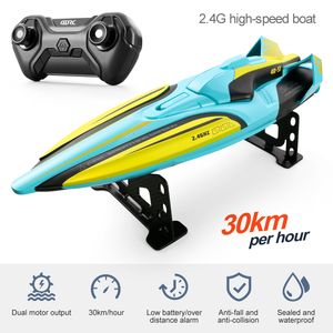 ElectricRc Tekneler Barco S1 RC Kablosuz Elektrikli Uzun Dayanıklılık Yüksek Hızlı Yarış Teknesi 2.4G Speedboat Su Modeli Çocuk Oyuncak 230602