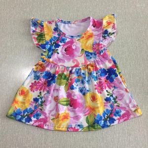 Girl Dresses Baby Clothing Dress Flutter Flower Pattern Boutique Children Clothes