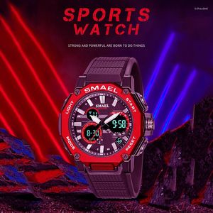 Wristwatches Fashion Quartz Chronograph SMAEL Casual Sport Waterproof Men Watch LED Light Stopwatch Man Drop Male Clocks