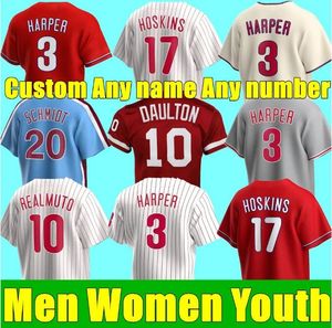 Personalizado S-4xl Trea Turner Bryce Jersey Harper Michael Lorenzen Bryson Stott Kyle Schwarber Nick Castellanos J.t. Realmuto Zack Wheeler