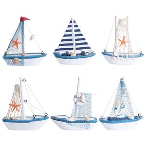 ElectricRC Barche Barca a vela Modello Decorazione Mini Barca in legno Nave Vela nautica Ornamento in miniatura Figurina pirata Crociera Casa Tema marino 230602