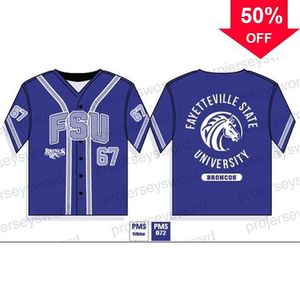 Xflsp GlaMit Mens Fayetteville State University Baseball Jersey Custom Any Name Number Stitched College Apparel Big Tall