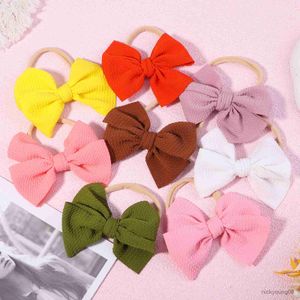 Hair Accessories 1pcs Baby Soft Elastic Bow Headband Gift for Girl Head Band Hairband Newborn Kids Solid Color