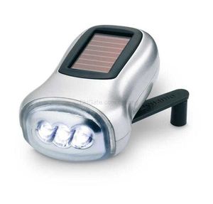 Mini torcia portatile portachiavi Luce forte Dinamo a manovella LED Torcia a energia solare Torcia da campeggio all'aperto Colore puro