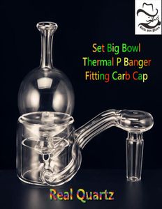 Juego de accesorios para fumar de cuarzo Thermal Banger Bubble Carb cap 50 mm Big Bowl Double Tube Banger 45 90 Grados PukinBeagle térmico P 6786455