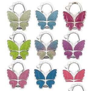 Hooks Rails Hook Butterfly Handbag Hanger Glossy Matte Foldable Table For Bag Purse Drop Delivery Home Garden Housekee Organizatio Dhaud