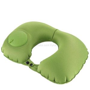 inflatable U Shape pillow pads portable folding Outdoor Camping Car Airplane Travel Kit self inflating Pillows Cushion neck head waist Support headrest pillow