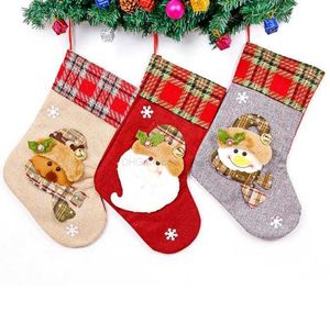 Merry Christmas Sock Gift Bag Classic kids candy Bags Ornamento decorativo per l'albero di Natale festival Calza di Natale in maglia Calzini appesi decor Alkingline