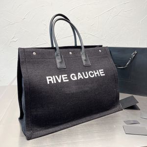 trend Kadın çanta Rive Gauche Tote alışveriş çantası çanta üst keten Büyük Plaj çantaları Tasarımcı seyahat Crossbody Omuz çantası Cüzdan TOTES dhgate omuz çantası