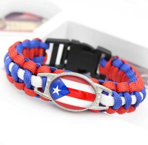 Neue USA Großbritannien Kanada Welt Nationalflaggen Fallschirmseil Armband Outdoor lebensrettende Armbänder kreative Charme Armband Schmuck Weihnachtsgeschenk