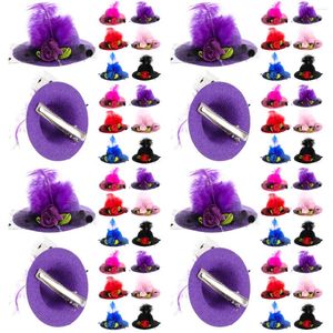 Bandanas Card Emittent Tea Party Hat Hair Clip Girl Mini Children Childres Mesh Plumage Toddler