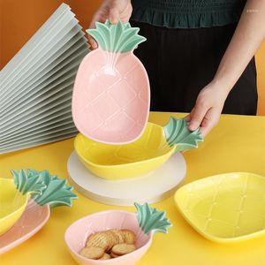 Miski ceramiczne zastawa stołowa w kształcie ananasa Piękne owocowe deser miski