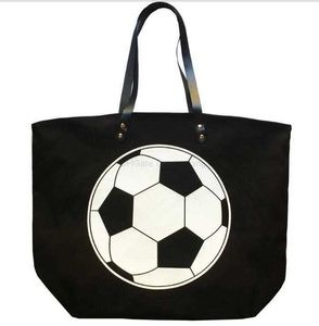 Moda 12 Stil Tuval Bag Beyzbol Tote Spor Çantaları Sıradan Kadın Kızlar Softbol Çanta Futbol Futbol Basketbol Pamuk Tuval Tote Çanta