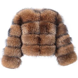 Fur Maomaokong 2022 New Real Fur Coat Super Hot Women's Winter Natural Raccoon Fur Jackets Fashion Large Size Female Clothing