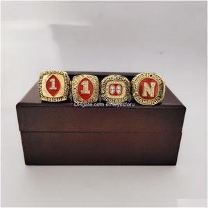 Cluster-Ringe, Mode-Souvenir, Nebraska, 4 Stück, 1983, 1994, 1995, 1997, Cornhuskers National Championship, Ring, Taschenteile, Drop-Lieferung, Juwel Dh4Vx