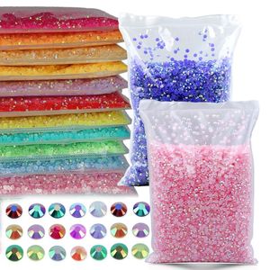 Fabric Idiyea Bulk Wholesale 26mm Jelly Ab Resin Non Hot Fix Rhinestones Flat Back Plastic Crystals Strass Glitters Big Package Stones