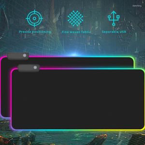 Mouse Pads & Wrist Rests Gaming Pad LED RGB Light 8 Lighting Modes Glowing Mat Non-slip Rubber Bottom Cloth For Keyboard