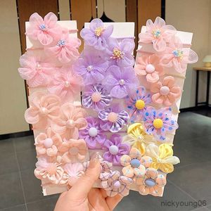 Hair Accessories Children Cute Flower Small Elastic Band for Girls Bow Flowers Rubber Bands Ties Kids