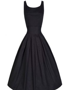 Whole2015 Summer Women Hepburn Dresses Oneck Black Casual Party Rope Rockabilly 50s Vintage vestidos plus размер 95645537496