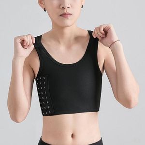 Women's Shapers Women Breathable Chest Breast Binder Side Buckle Short Vest Tops Chest Binder Underwear Tank Tops Wireless Chest Wrap Bandage 230603