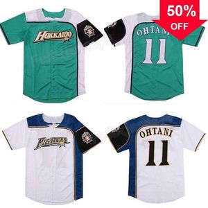 Xflsp GlnA3740 Shohei Ohtani #11 Hokkaido Nippon Ham Fighters Baseball Jersey Film Baseball Jersey NIEUW Genaaid Elke NAAM S tot 3XL