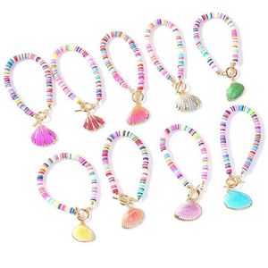 Charm Bracelets Fashion Bohemian Lady Summer Beach Bangle 9 Styles Colorf Seashell Bracelet For Women Girls Jewelry Christmas Gift D Dhm60