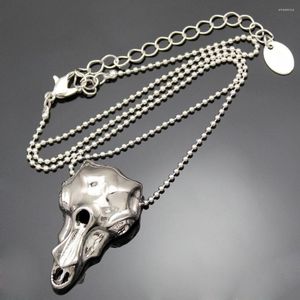 Chains Silver Plated Raven Bird Skull Pendant Steampunk Bead Chain Bellatrix Maxi Sweater Lestrange Choker Collar Necklace