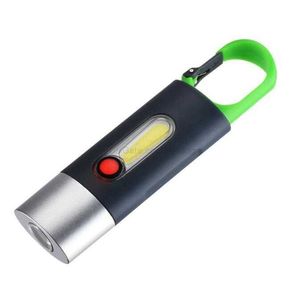 Mini KeyChain ficklampor Portable Lantern Outdoor LED COB Lights USB RECHARGEABLE CAMPING LAMP 4 MODE Vattentät vandringsresande ficklampa Torch Alkingline