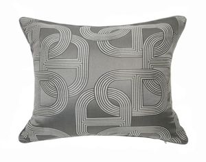 Geometría contemporánea gris oscuro cadena elipse sofá silla diseñador Pipping tiro funda de cojín decoración hogar funda de almohada 45x45cm 210318147698