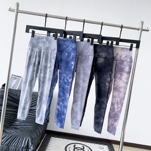 Vestuário Leggings Feminino Treino Align Tie-dye camuflagem esportes Fitness Leggings de cintura alta levantamento de nádegas Calças de ioga calças de nove pontas joggers correndo