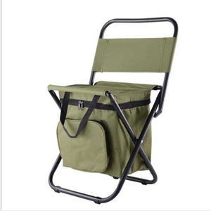 Portable foldable beach chair with cooler insulated bag outdoor hiking camping furniture chairs comfortable oxford fabric fishing chair