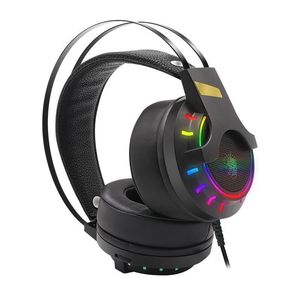 Tuner K3 Wired Gaming Headset med Mic E-Sports Game 7.1 Lysande RGB Computer Headphone