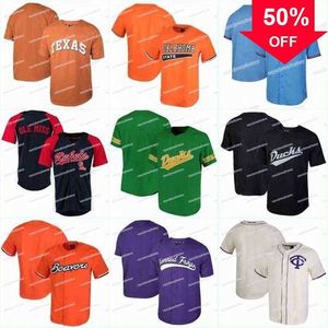 Xflsp GlaA3740 Männer Tennessee Volunteers Ole Miss Rebels Jersey Oregon Ducks Oregon State TCU Horned Frogs Texas Longhorns Baseball-Trikots