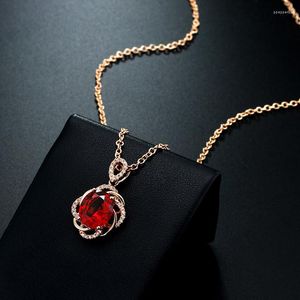 Pendant Necklaces DODO Vintage Pendants For Women Red Cubic Zirconia Bridal Wedding Accessories Neck Chain Jewelry Bijoux Femme