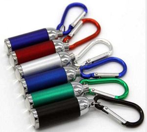 LED Key Chain Flashlights Mini Portable Zoom Glare Flashlight Keys Chain Climbing Buckle Lights Aluminum alloy torchs mini lamps