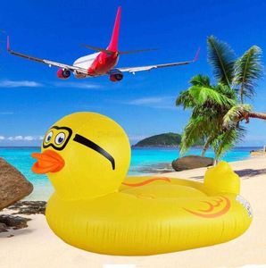 large yellow duck mattress inflatable swim pool floats tube summer water sports swim pool toy men women floating mattress toys