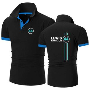 2023 New Mens and Womens F1 Team Team Drivert Lewis Hamilton Digital Printed Summer Summer Discual Polo Shirt مريح.