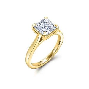 Band Rings Fashion For Women Copper Simple Jewelry Bridal Engagement Ring Cubic Zirconia Square Stone Gifts Girl Drop Deliver Dhth0